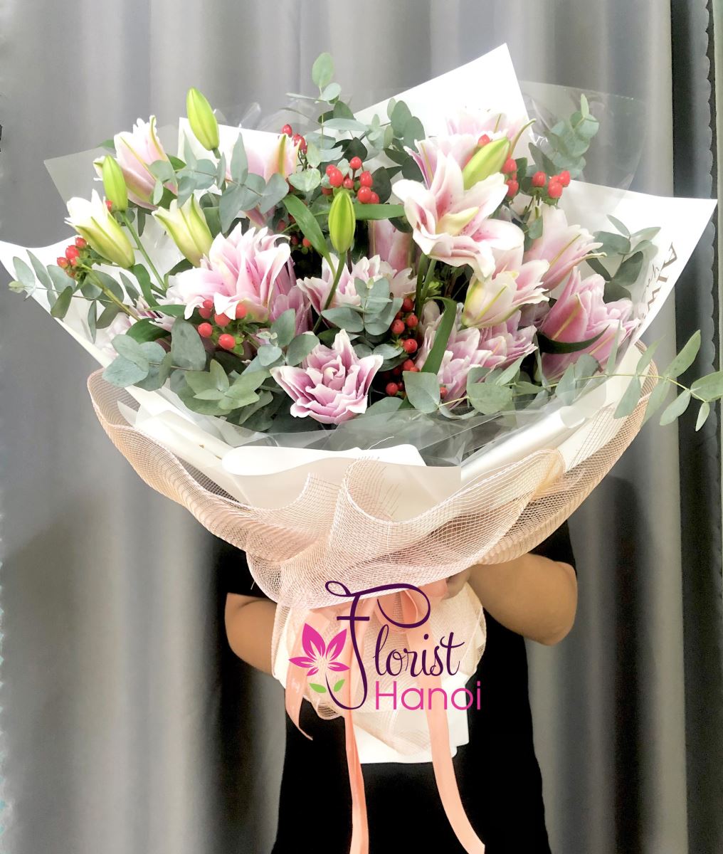 Pink lilies for womens day