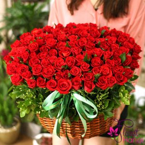 100 red roses for Christmas