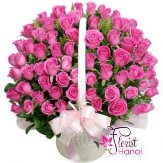 Order 99 pink rose arrangement in Hanoi