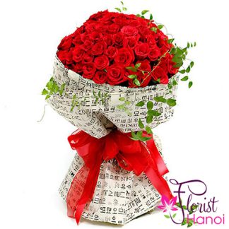99 red roses of hand bouquet free ship