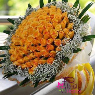 Order 99 yellow rose bouquet in Hanoi