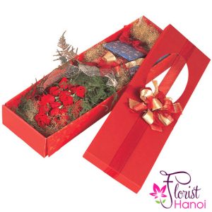 Box red roses in hanoi florist