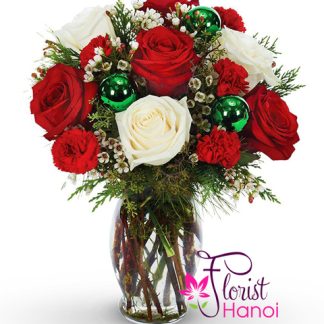 Christmas flowers with vase