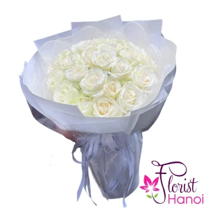 Hanoi birthday flowers with white roses