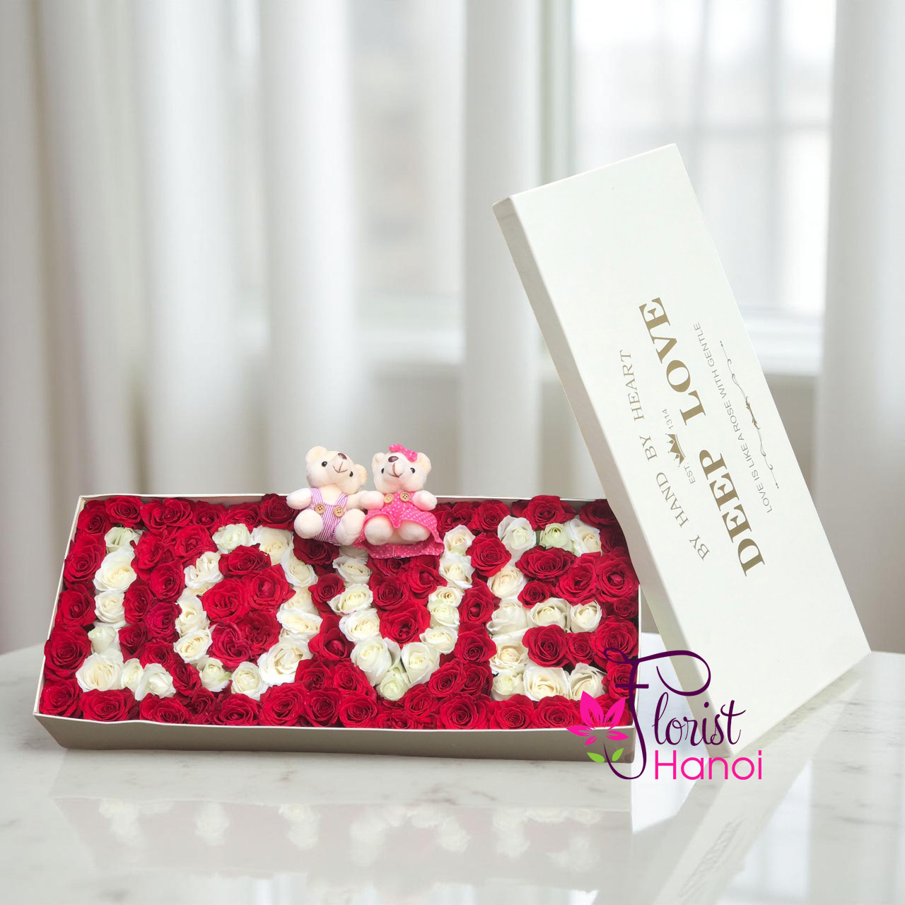 Order I love you rose box in Hanoi