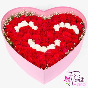 Smile flower box arrangement