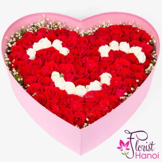 Smile flower box arrangement