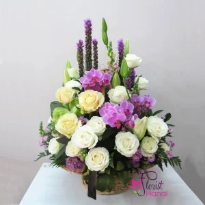 Basket of mixed flower in Vietnam