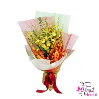 Beautiful orchid bouquet free ship in Hanoi
