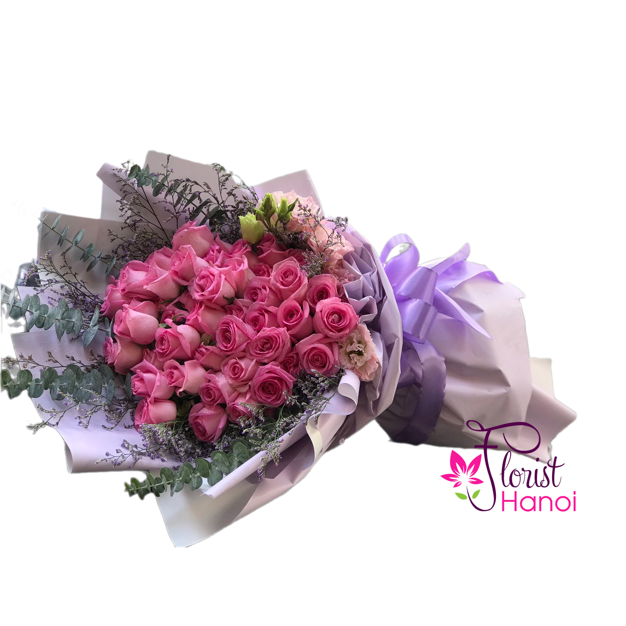 Send beautiful pink rose bouquet same day to Hanoi