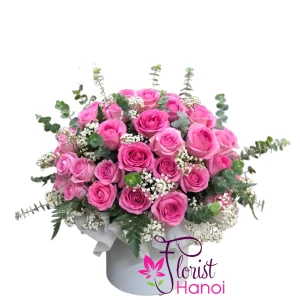 Beautiful pink rose delivery Hanoi
