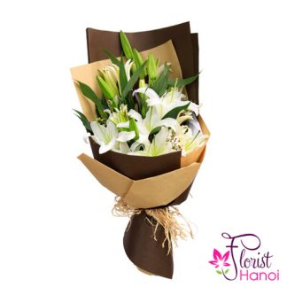 Beautiful white lily flowers to my girl