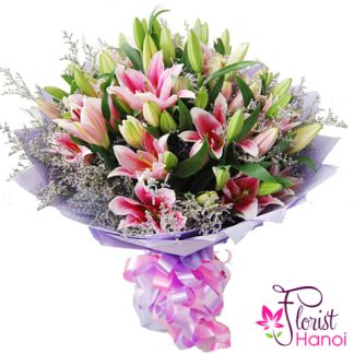 Best pink lilies bouquet