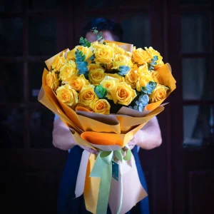 Best yellow rose bouquet delivery Hanoi