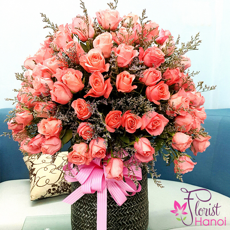 Order big flowers basket for birthday in Hanoi