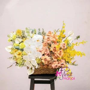 Birthday flowers basket images Hanoi