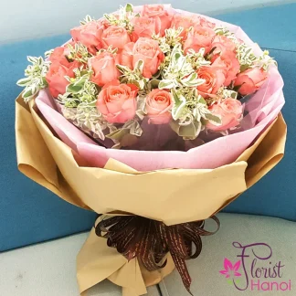 Birthday rose bouquet in Hanoi with fresh premium roses