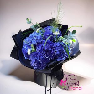 Blue hydrangeas bouquet Hanoi
