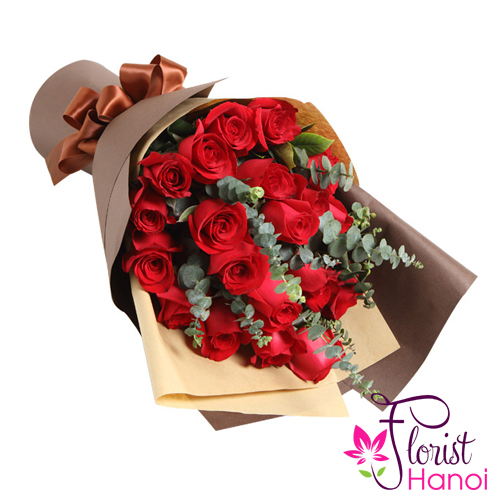 Bouquet flowers with red roses in hanoi