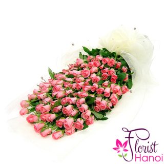 Bouquet of 99 pink roses delivery same day