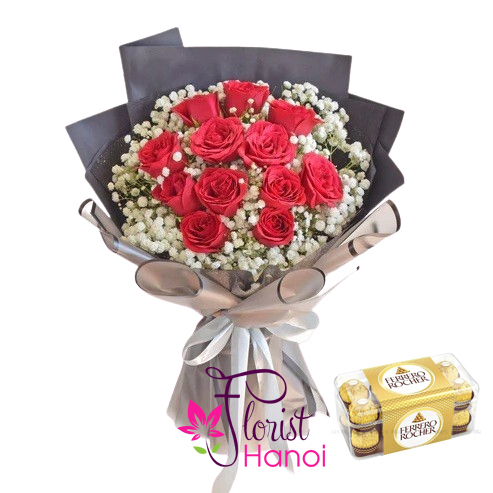 Order combo rose and chocolate Hanoi
