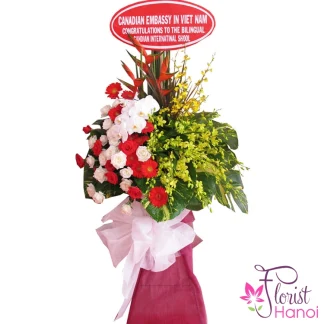 Congratulations flower stand for opening in Hanoi