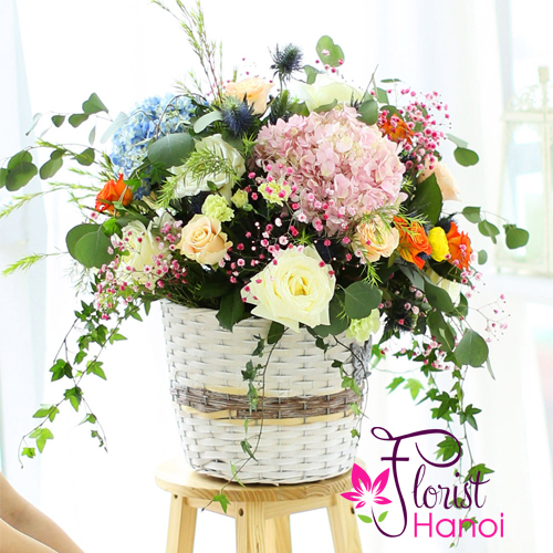 Assorted flower arrangement for birthday