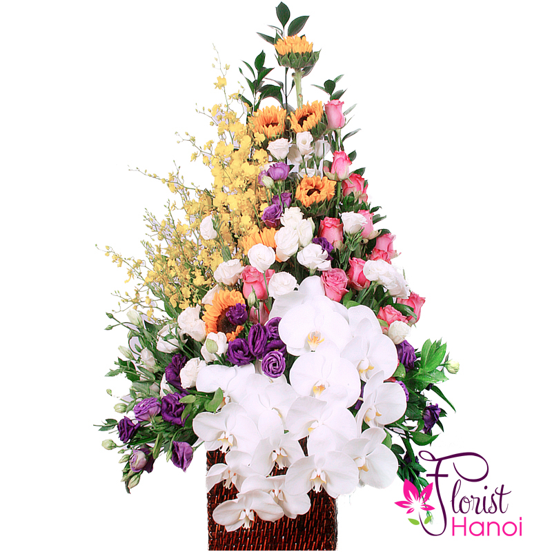 Order flower basket free delivery Hai Ba Trung Hanoi