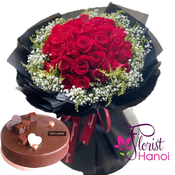 Order flower cake combo delivery Hanoi