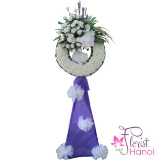 White funeral flowers delivery fast in Hanoi