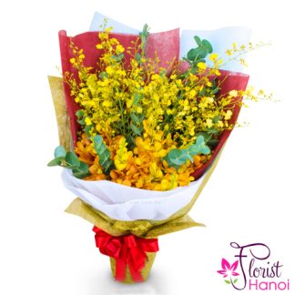 Hanoi with orchid bouquet