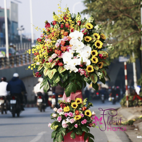 Premium grand opening flower stand delivery Hanoi