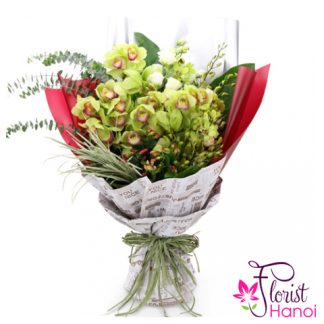 Green orchid flower for birthday