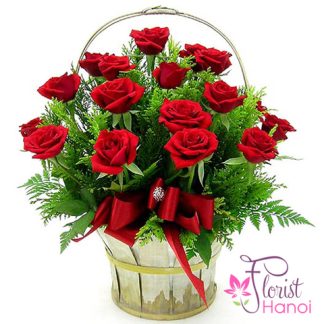 Hanoi birthday flowers with red roses