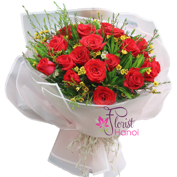Online bouquet of red rose for love in Hanoi