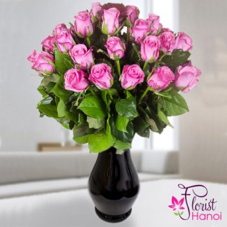 Pink roses in vase