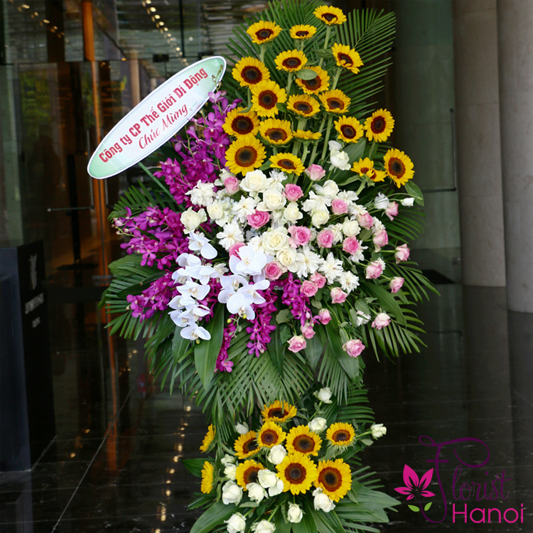 Opening congratulation flower stand delivery Hanoi