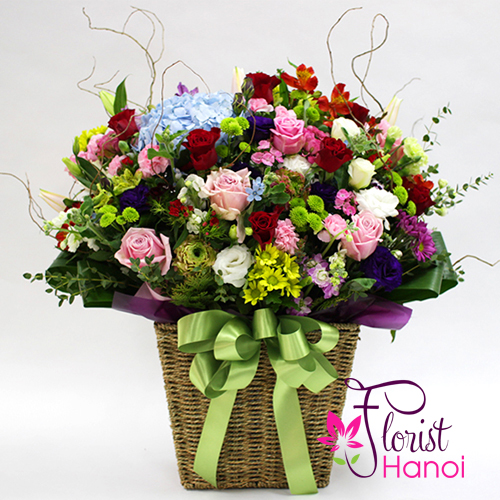 mixed flower arrangement for happy day