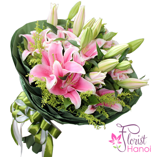 Order lily bouquet for birthday flowers