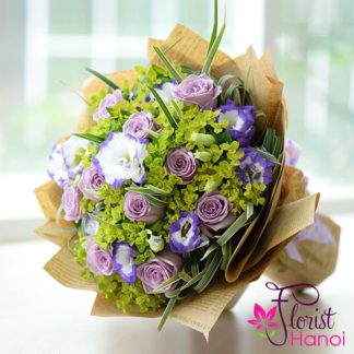 Lovely purple rose bouquet florist Vietnam