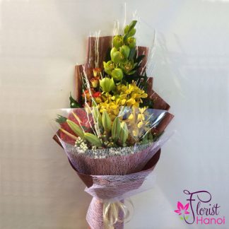 Orchid bouquet arrangement free delivery
