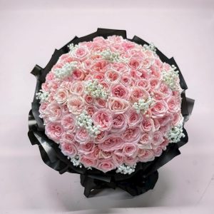 Order 99 pink roses Hanoi florist online