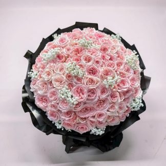 How to order 99 pink rose bouquet in Hanoi