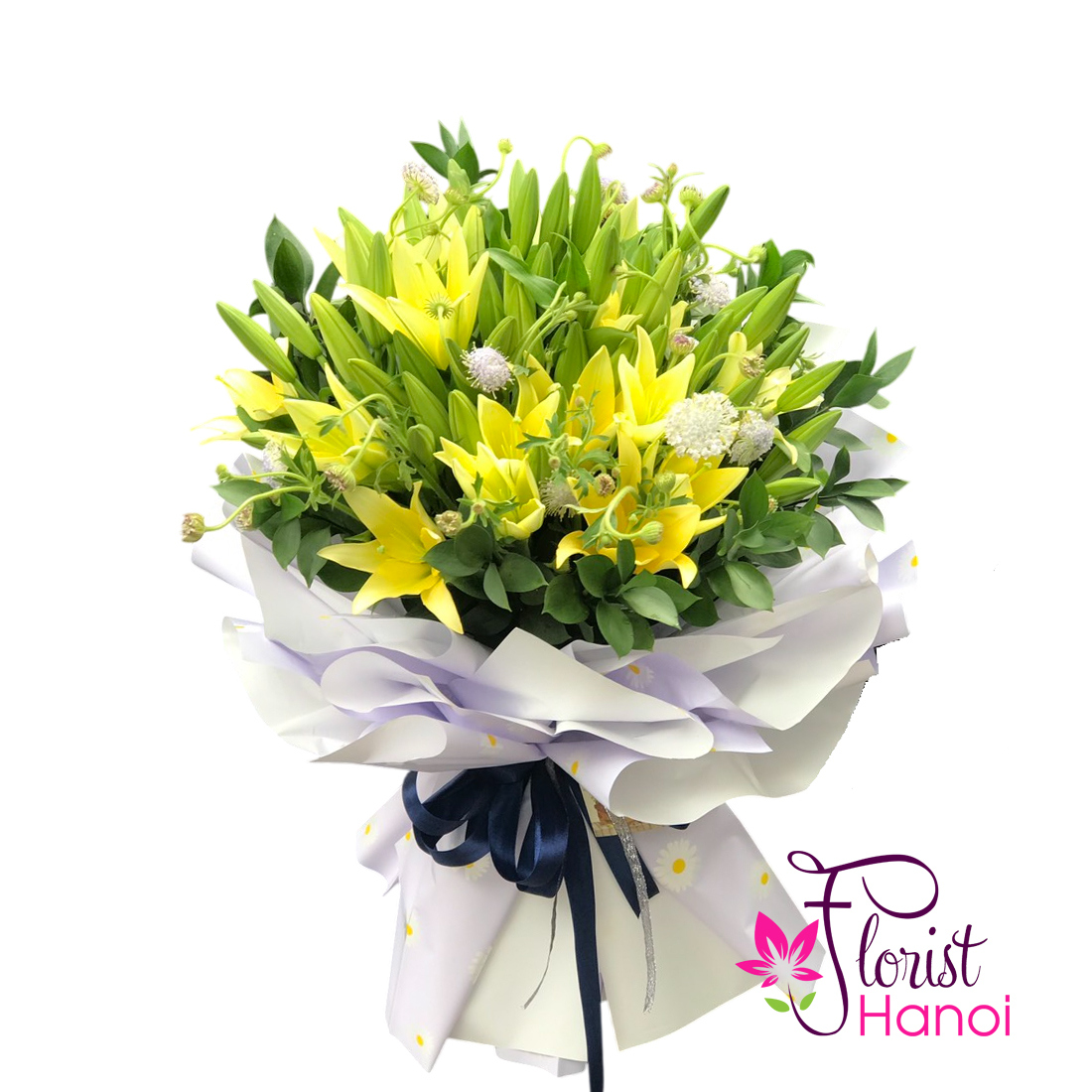 Yellow lily flower bouquet