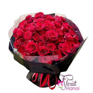 Permanence of Love romantic red rose bouquet in Hanoi