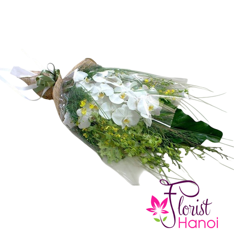 White phalaenopsis orchid bouquet