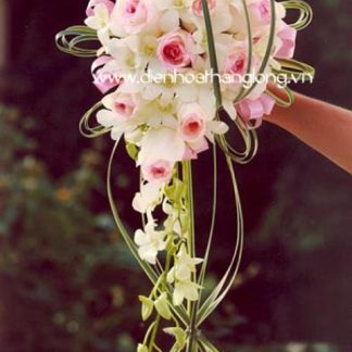 WEDDING BOUQUET ORCHID AND PINK ROSES