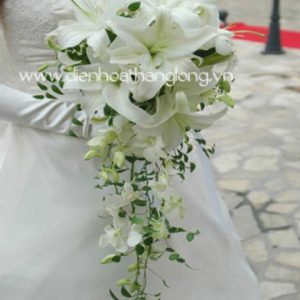 WEDDING BOUQUETS LILY AND ORCHID WHITE