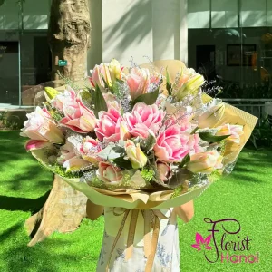 Pink Lily Bouquet Delivery in Hanoi