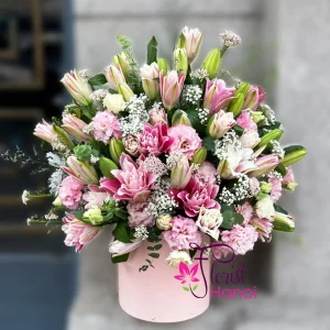 Pink lily flower arrangement